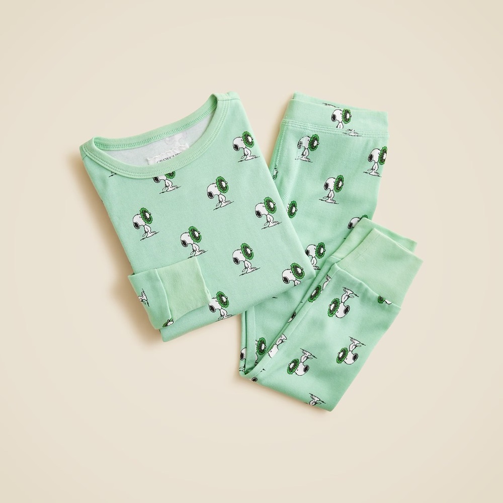 J. Crew Mint Green Kids Pajamas with Fun Print six 5 and 6 available